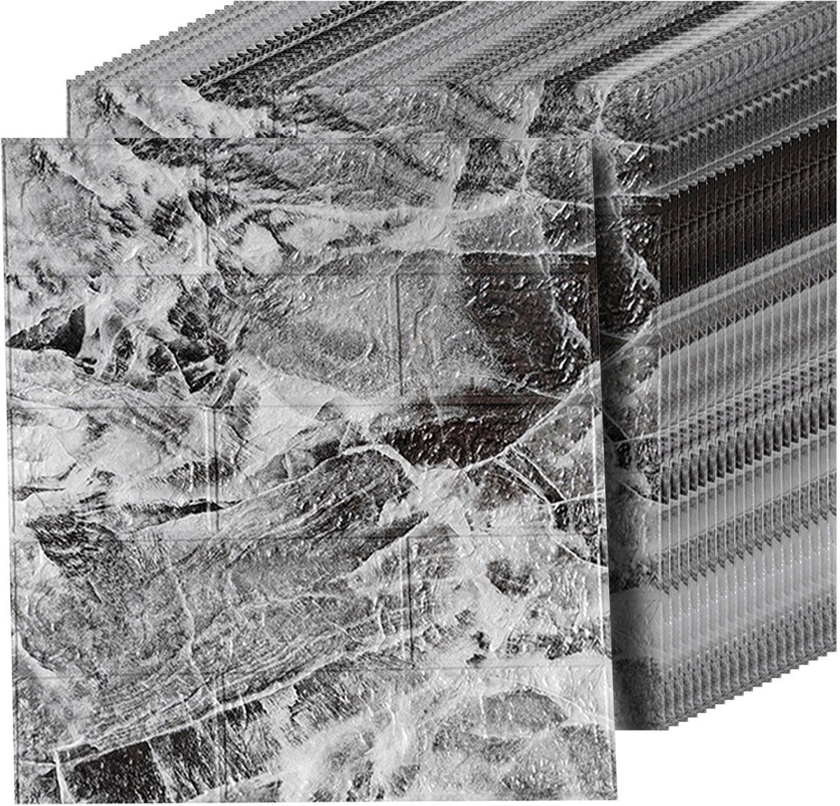 3D Zelfklevende Wandpanelen - Panelen - Baksteenlook - PE Schuim - 35x38,5 cm - Voor Woonkamer, Slaapkamer en TV-muur - Grijs - 20 stuks