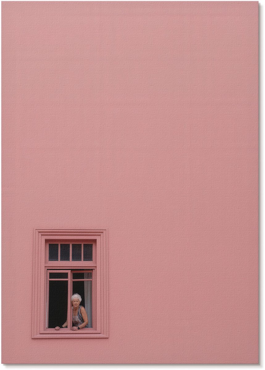 Tulup Polycanvas Wandposter - Glimlach, Illustratie - A3 - Grijs Poster - Rechthoek - Wandkunstwerk - Woonkamer, Slaapkamer, Kantoor - Retro