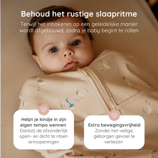 Puckababy Mini Inbakerslaapzakje baby (3-6m) - Geese - Katoen TOG 0.5 — afbeelding 2