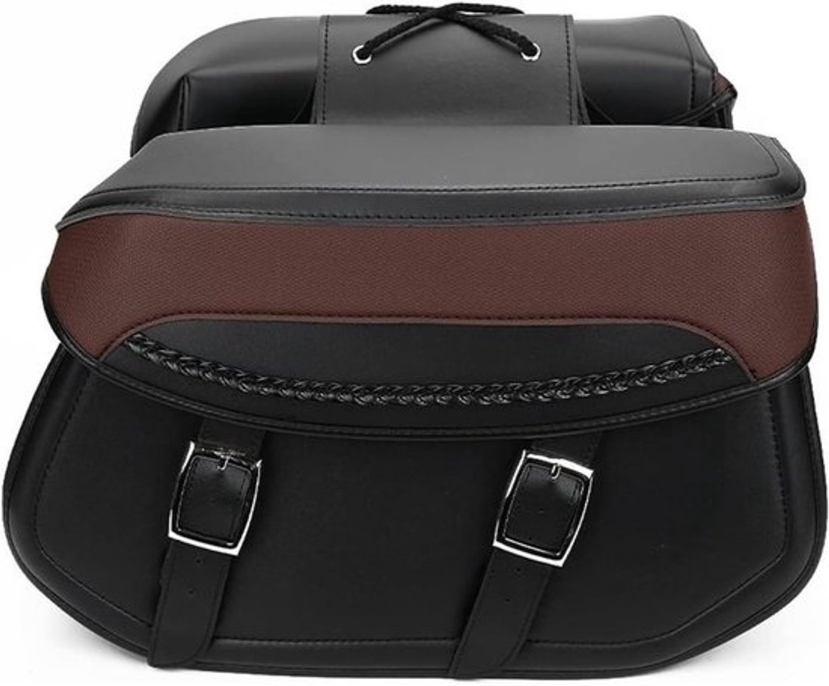 Motor Zadeltas - Zijtas Motorfiets - Motor Reizen - Waterdicht PU Leer - 30L - Zwart