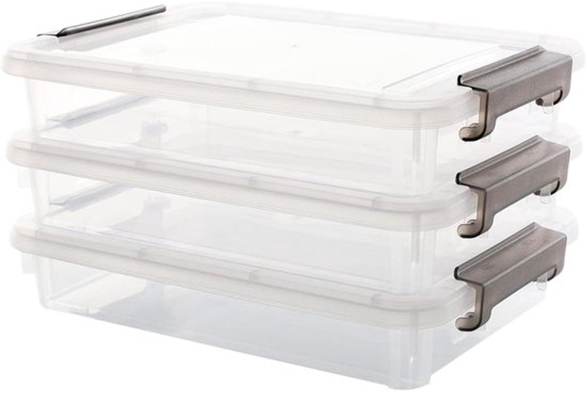 Opbergdozen Set - Archiefbakken - Documenten Organiseren - Stapelbaar Transparant - A4 B5 - Transparant