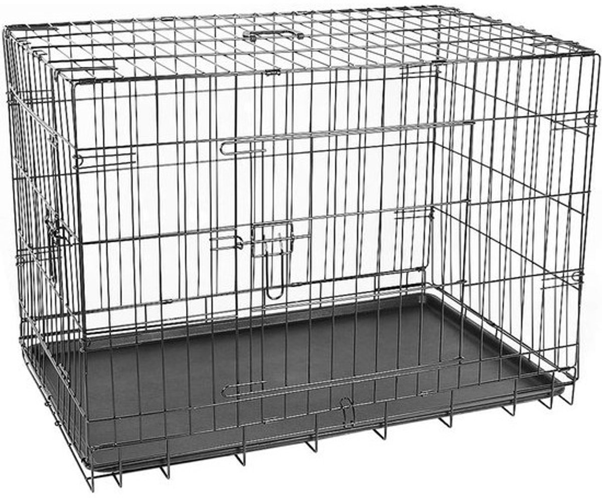 Honden Transportkooi - Huisdieren Bench - Veilig Vervoer - Opvouwbaar Ontwerp - 106 x 76 x 71 cm - Zwart