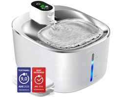 Cat Elite® - Premium Drinkfontein Kat | Stream - Draadloos - Waterdispenser met Sensor en Accu - Incl. 2 Filters - 4L Waterfontein Kat - Kattenfontein - Fluisterstil - RVS Wit