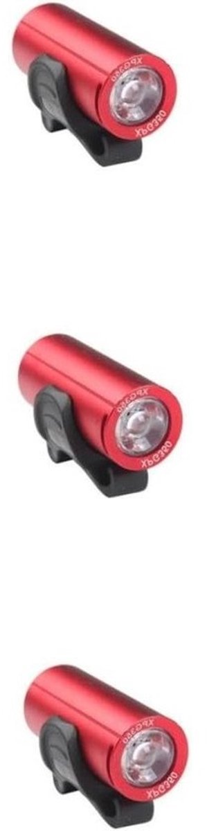 Fietsverlichting Set - Fietslampen Koplamp - Fiets Veiligheid - USB Oplaadbaar - 3 Stuks - Rood