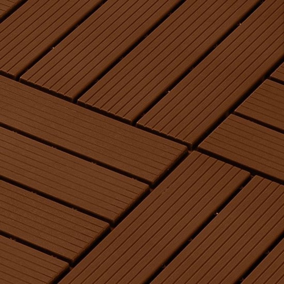 Kunststof Terrastegels - Vloertegels Buiten - Tuin Styling - In elkaar Grijpend Systeem - 11 stuks - Bruin
