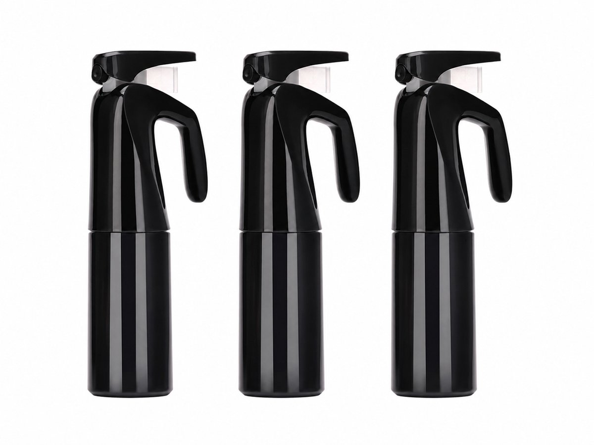 Waterspuit 300 ml 3 Stuks, Waterverstuiver voor Haar, Continu Spray, Fijne Nevel, Kappersspuit, Sprayflacon, Spuitfles, Navulbaar