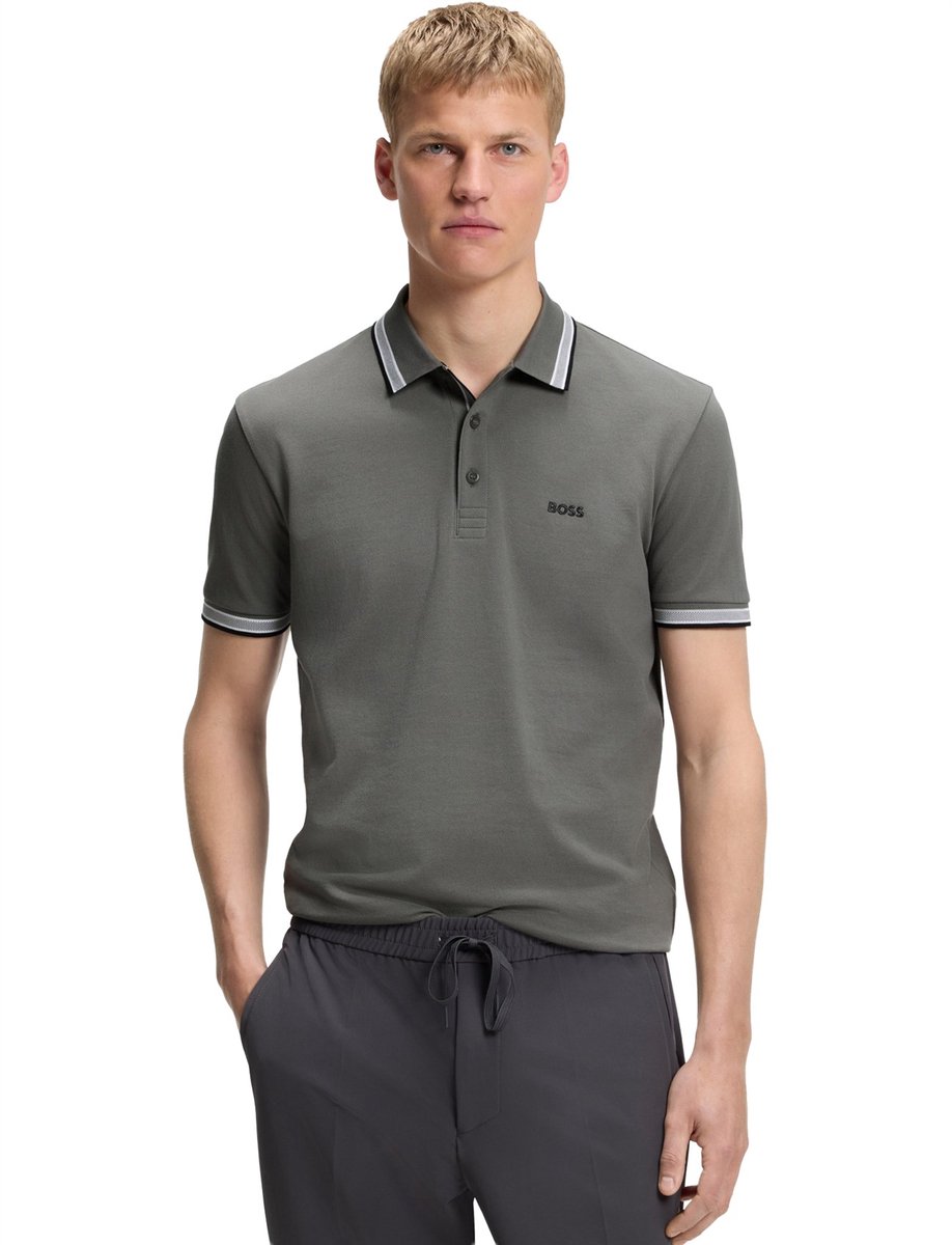 Hugo Boss poloshirt korte mouw grijs