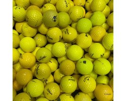50 Stuks Gele Gebruikte Golfballen/Lakeballs Mix (Geel) + 2 Stuks YourLakeBalls Tees