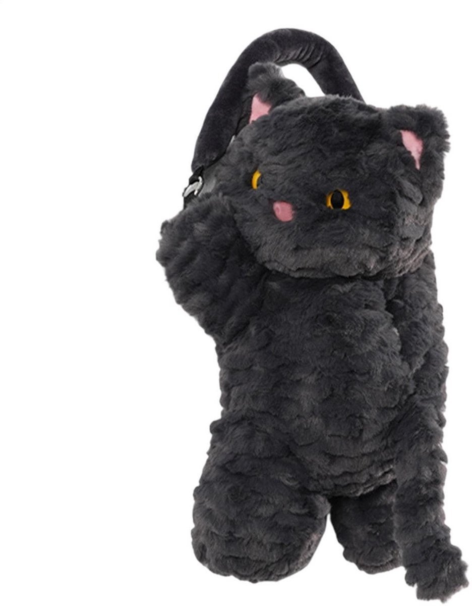 Cute Animal Car Tissue Holder, Hangable Cartoon Car Mounted Napkin Holder | 2 n 1 Car Tissue Box And Trash Can, Decorative Organizer, Black Cat Shaped For Car/Home Bathroom/Desk