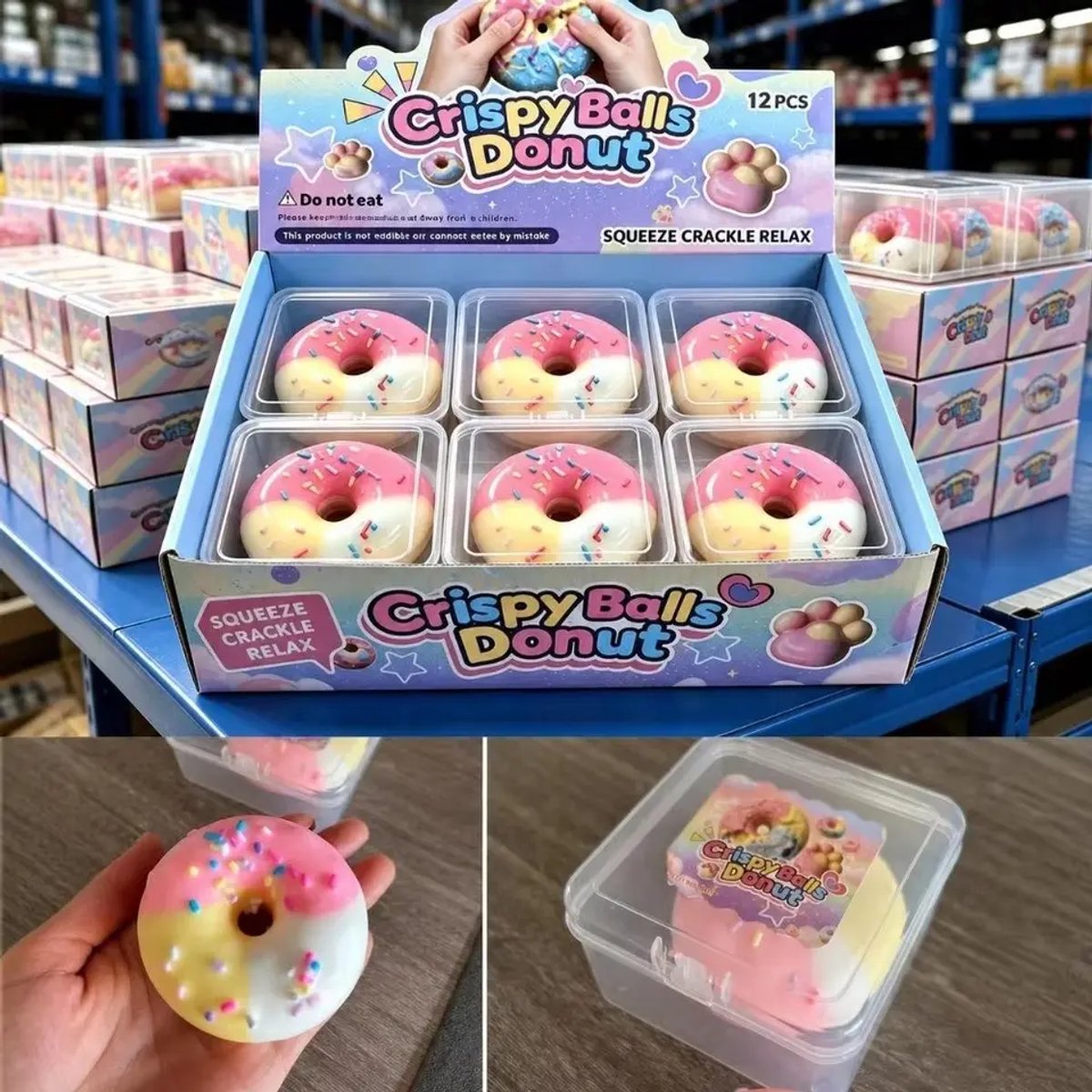 Cracking Wax Donut Squishy 7 cm – 1 Stuk – Fidget Toy – Stressverlichtend Speelgoed – TikTok Trend – Squeeze