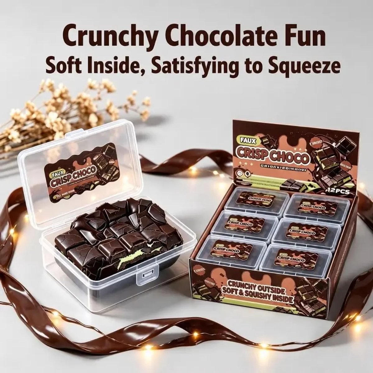 Wax Cracking Squishy Chocolade 8 cm – 1 Stuk – Fidget Toy – TikTok Trend – Stressverlichtend Speelgoed – Squeeze