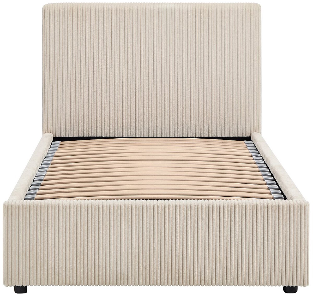 Vente-unique Bed met opbergruimte fluweel crème 120 x 190 cm