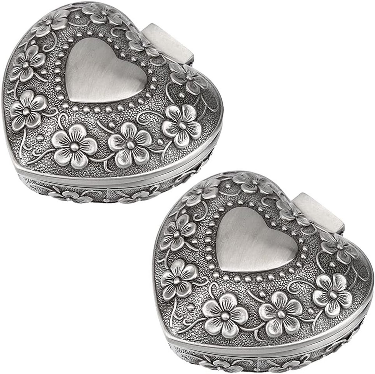 Sieradenopbergdoos, 2 Stuks, Hartvormige Ringdoos, Kleine Sieraden Organizer, Cadeau voor Vrouwen, Sieraden Bewaarbox, Compacte Opbergoplossing
