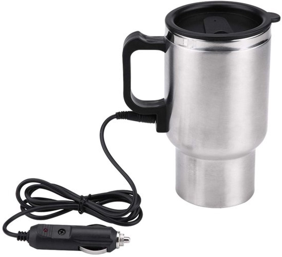 Allecto - Elektrische Waterkoker - Reiswaterkoker 12V - Compact en handig - Zilver