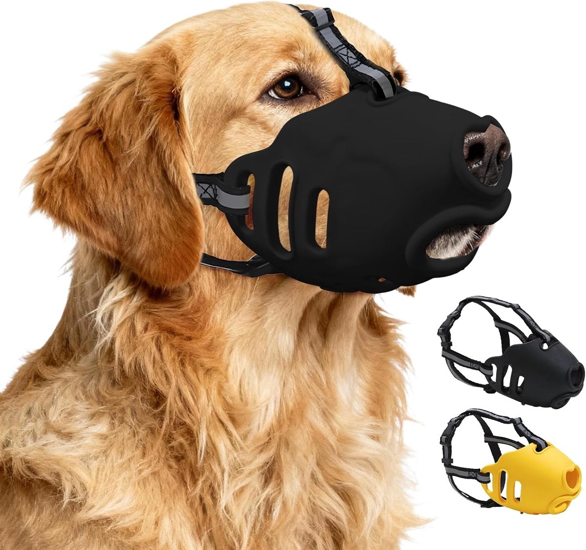 Zachte siliconen muilkorf voor honden, verstelbaar en geschikt voor drinken, ideaal voor kleine, middelgrote en grote honden