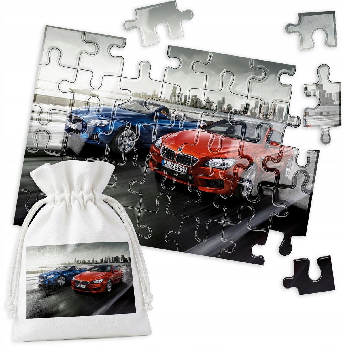 Traditionele Puzzel - BMW Coupé Cabrio Raceauto - 35 Stukjes