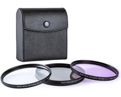Geschikt voor Canon EOS Rebel 70D/77D/80D/90D/T8i/T7/T7i/T6i/T6s/T6/T5i/T5/T4i/T3i/T100/SL1/SL2/SL3 - 58mm Multi-Coated 3-delige filterkit (UV-CPL-FLD)