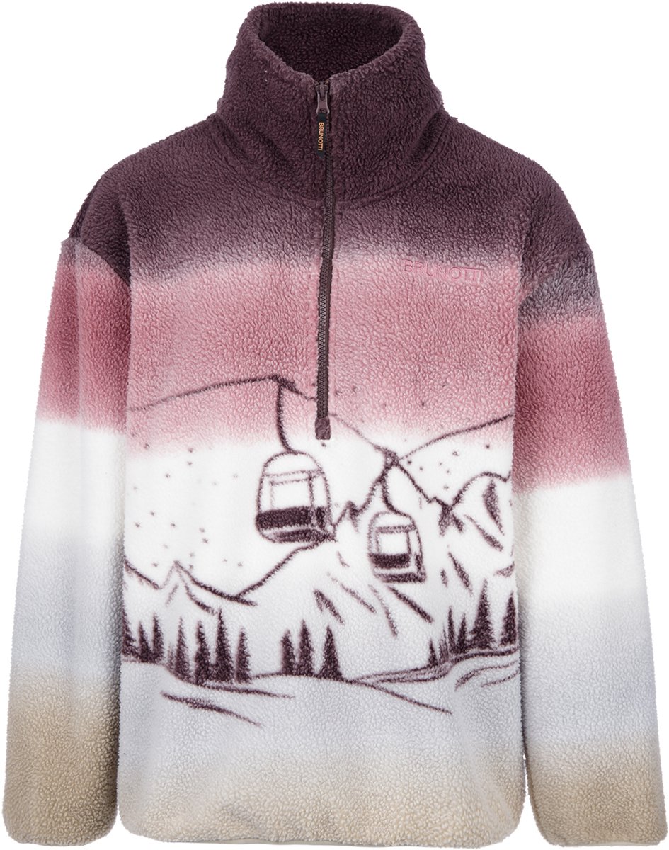 Brunotti Gonna Teddy Fleece Dames – Fleece met Rits Loose Fit Extra Zacht Raisin