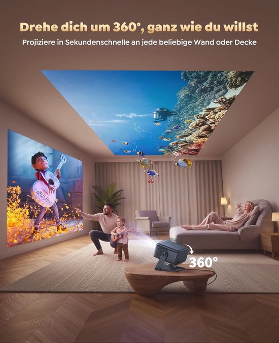 Smart Beamer - 4K Projector - Thuisbioscoop Creëren - Geïntegreerd Google TV - 1080p Resolutie - Zwart — afbeelding 5