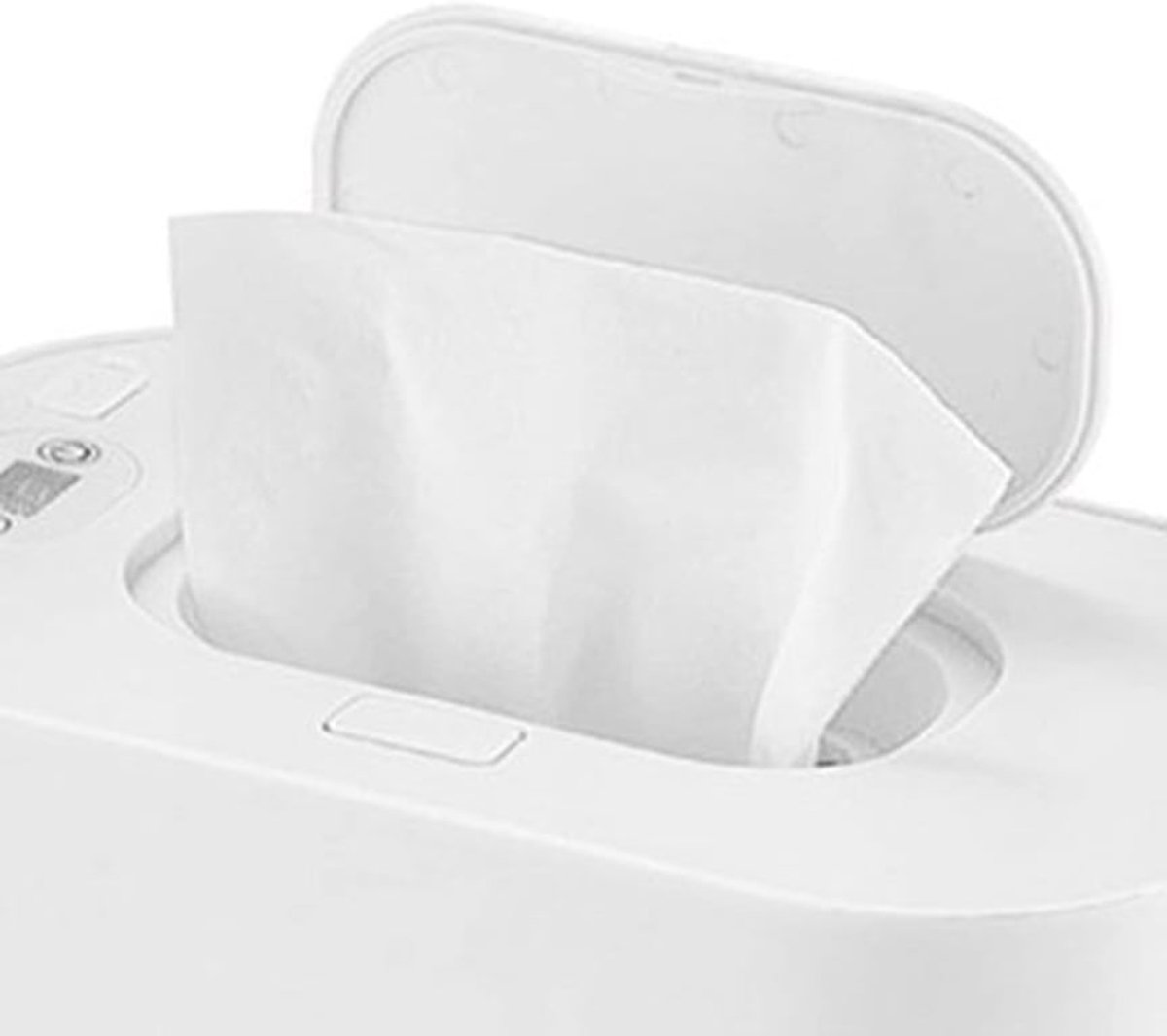 Doekjesverwarmer voor natte doekjes, Dispenser voor babydoekjes en doekjeshouders, Draagbaar met uniforme verwarming, Instelbare verwarmde dispenser voor doekjes – grote capaciteit, LED-scherm (wit)
