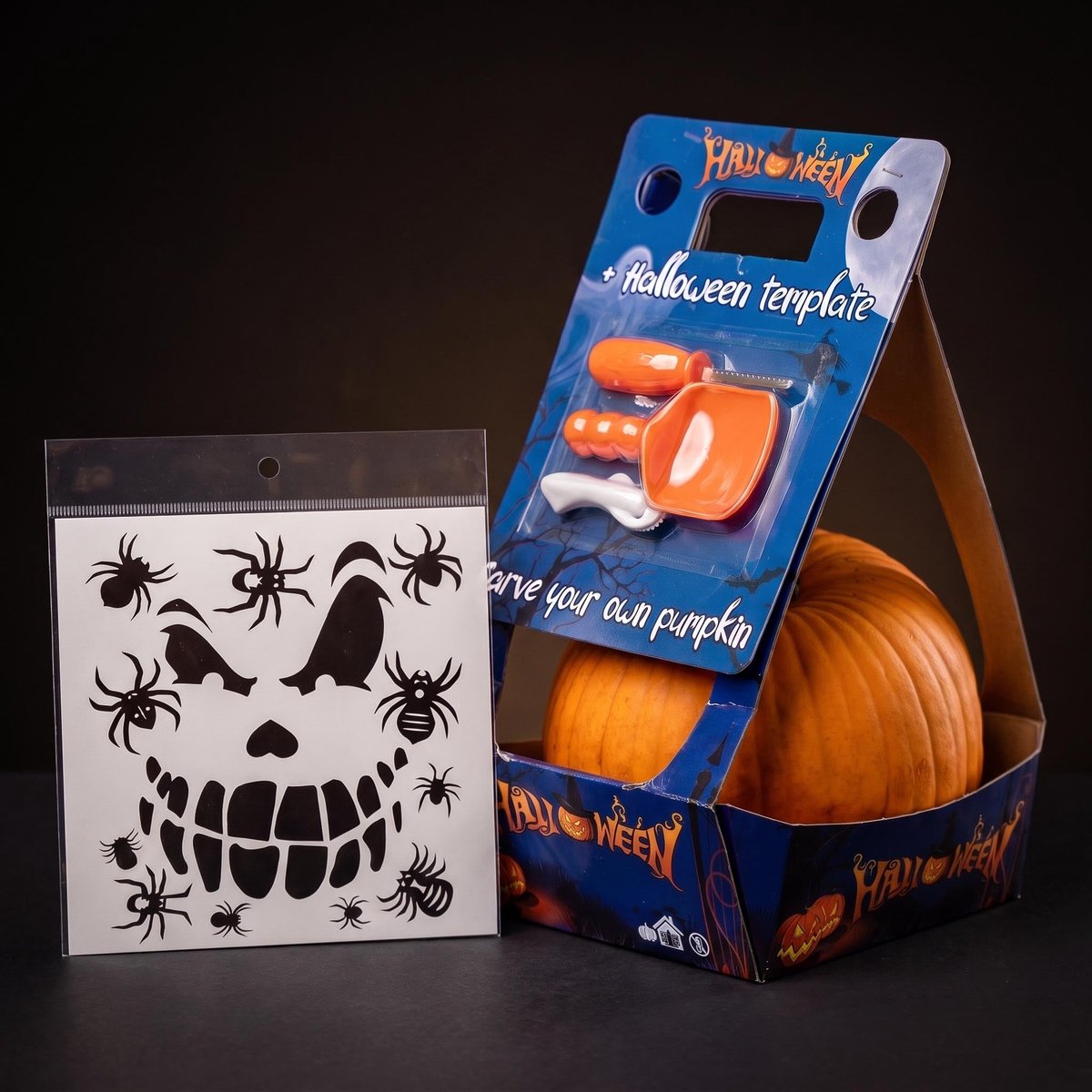 Halloween Pompoen Snijset - Echte Pompoen Inbegrepen - Ø 20cm