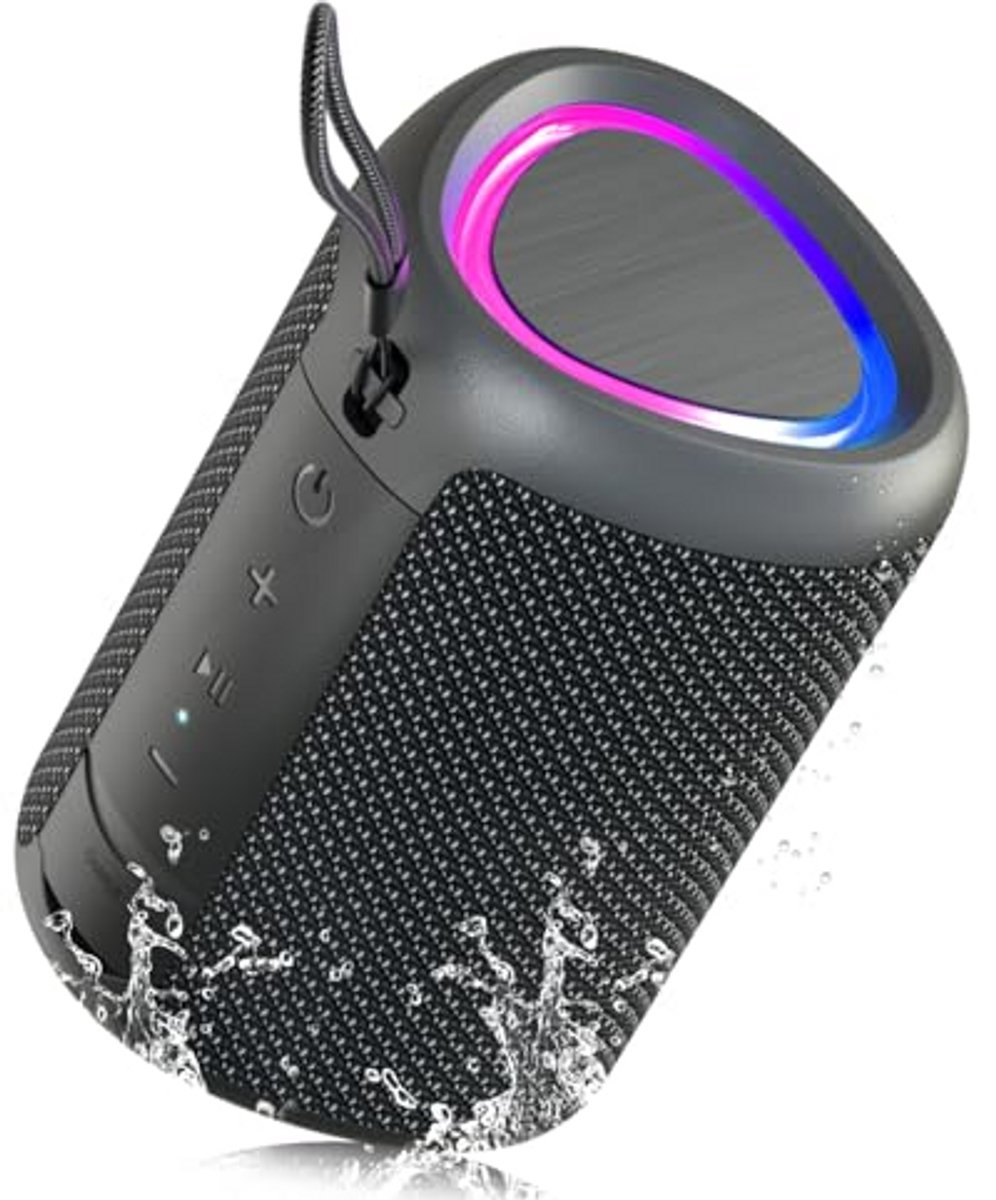 Draagbare Bluetooth Speaker met LED Verlichting, Draadloze Luidspreker met Licht Effecten voor Thuis, Feestjes en Onderweg