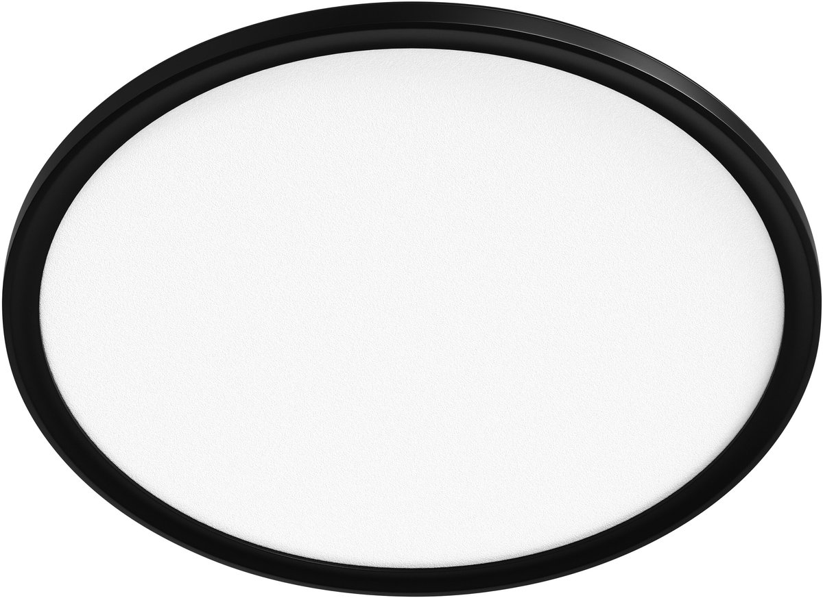 OSRAM plafondlamp zwart, 3000 K / 4000 K, warm wit, 1700 lm, 22 W, 42 cm Ø, polypropyleen (PP), 120° stralingshoek, levensduur van 25.000 u