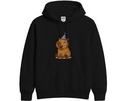 Schattig Capybara Hoodie – Happy Capy Birthday – Feest Outfit – Unisex Hoodie voor Dames & Heren – Leuk Cadeau