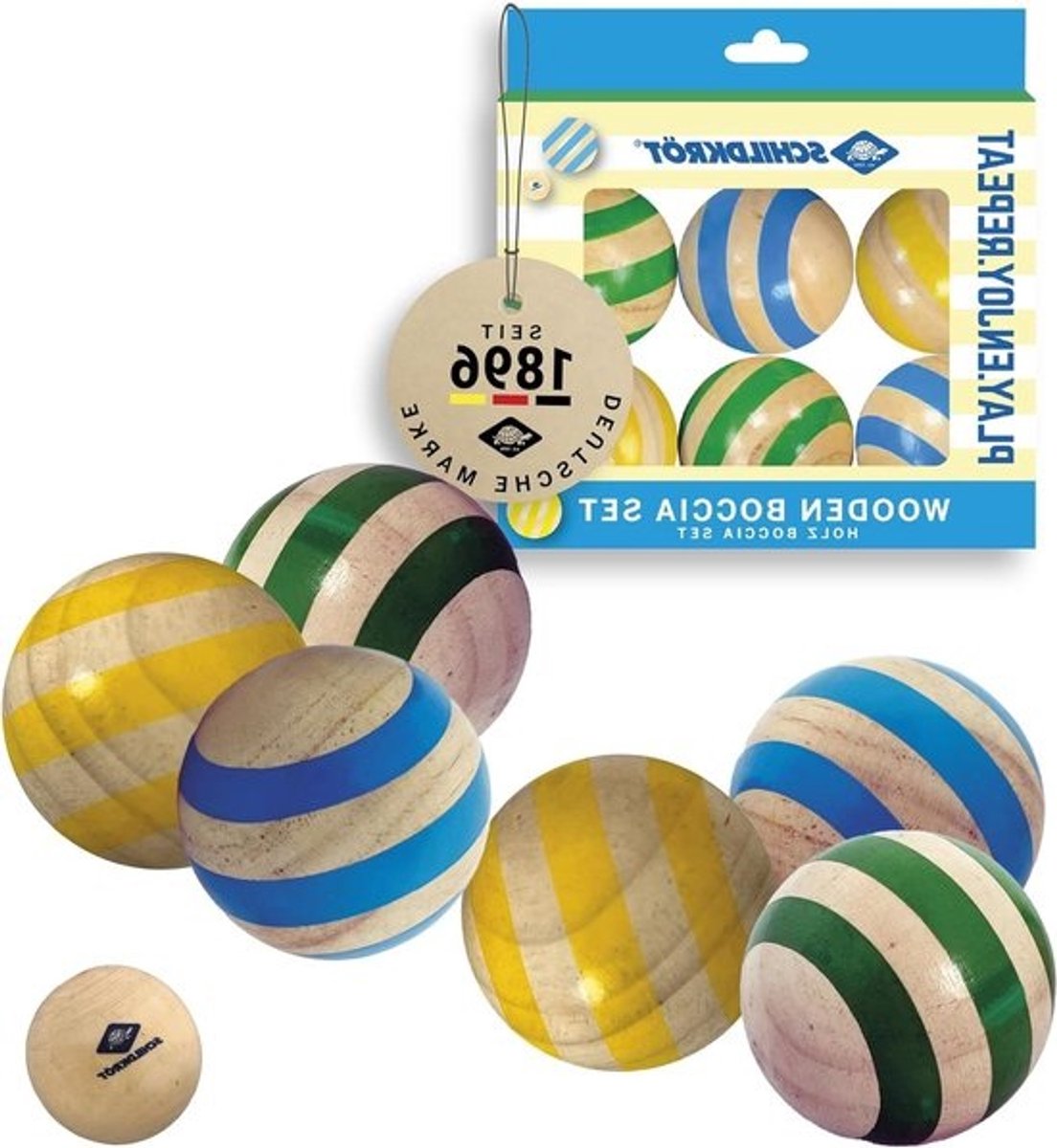 Boccia Set - Boccia Ballen - Buitenspel - FSC-gecertificeerd hout - 6 cm ballen - Gekleurd