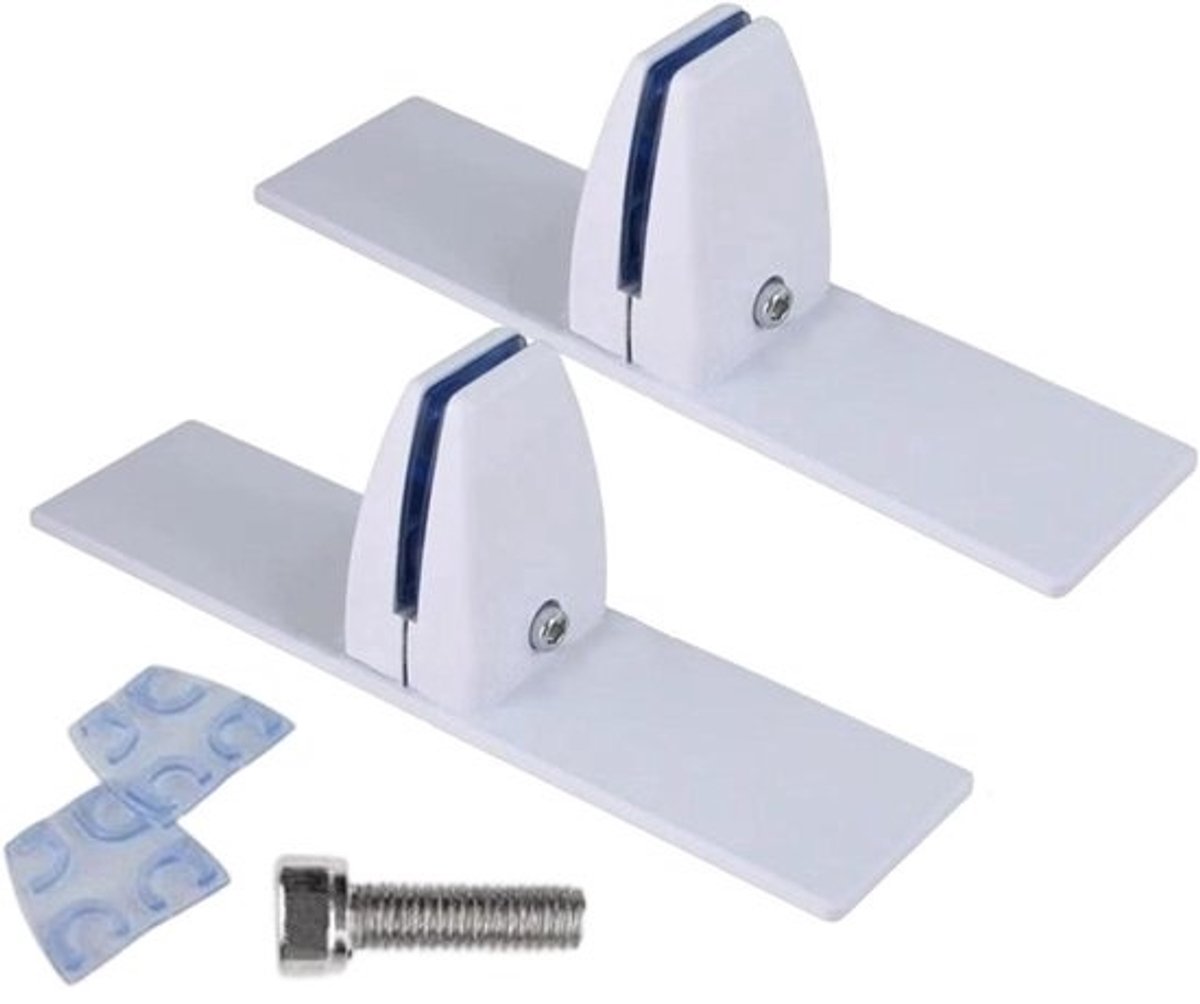 Haardscherm Steunpoten - Stabiliserende Houders - Open Haard Stabiliseren - Verstelbaar Klemsysteem - 20 x 5 x 67 cm - Wit
