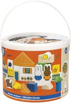 Nijntje blokkenton, houten blokken in opbergton - educatief speelgoed - peuter, kleuter - vanaf 2 jaar - Bambolino Toys