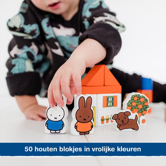 Nijntje blokkenton, houten blokken in opbergton - educatief speelgoed - peuter, kleuter - Bambolino Toys van Nijntje — afbeelding 4