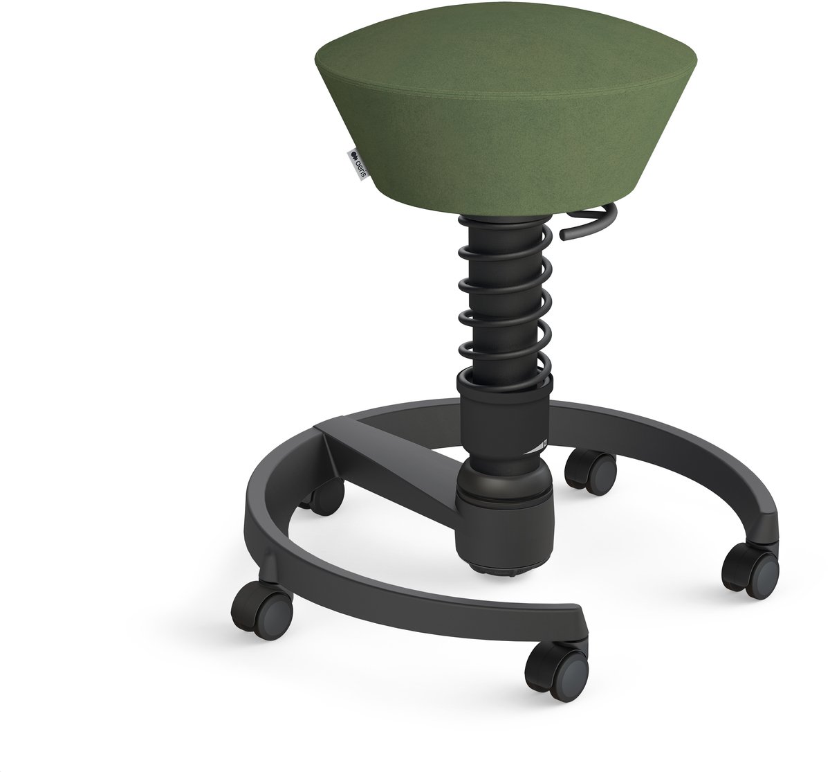 Aeris Swopper Comfort - Ergonomische bureaustoel - harde wielen - frame zwart - veer zwart - bekleding groen microvezel