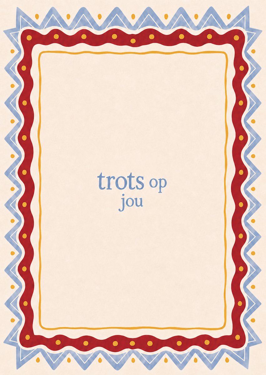 Kaart trots op jou - Blauw - A6