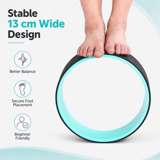 Yoga Wiel en Pilates Roller voor Flexibiliteit en Spanning verlichting - Ø 33 cm x 13 cm - Zwart van Bellivalini — afbeelding 2