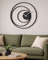 Horloge murale en métal - Horloge murale industrielle - 50 cm - Horloge murale moderne - Acier - Mouvement silencieux - Thermolaqué - Horloge murale ronde