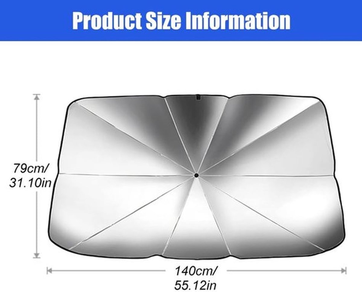 Auto-parasol - Zonnescherm - Dubbele bescherming - Rood - UV-bescherming - Houdt je auto koel - Geschikt voor auto, SUV, bus