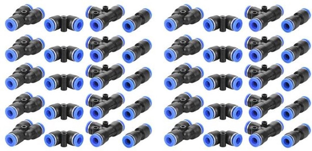 - Pneumatische snelkoppelingen - luchtdrukconnectoren - 40 stuks - 6 mm luchtslang - snelkoppeling accessoires - veilig en betrouwbaar