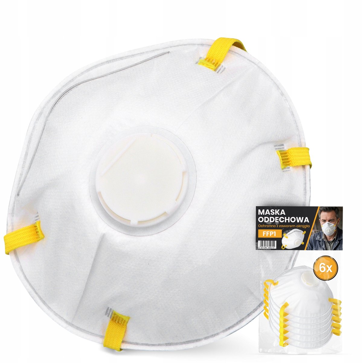 6x FFP1 Stofmasker met Uitademventiel - Bescherming tegen Stof & Aerosolen