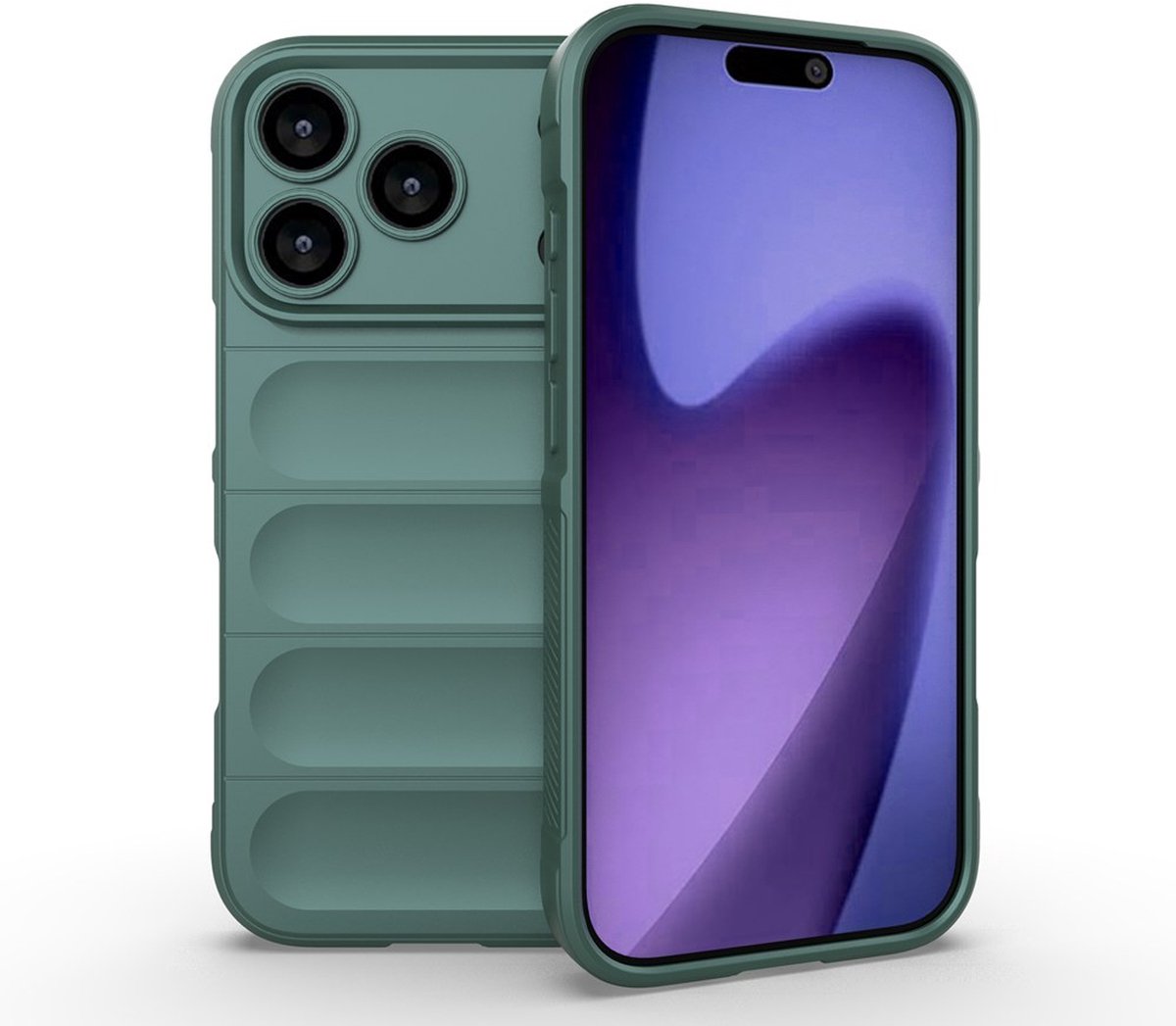MobyDefend Hoesje - Geschikt voor iPhone 18 Pro - TPU Gripcase - Groen
