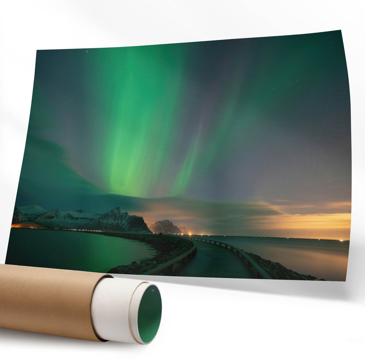 Coloray Polycanvas Wandposter - Bauhaus-Illustratie, Schilderen - 594 x 840 mm - Oranje Decoratie - Rechthoek - Interieurdecoratie - Kantoor - Modern