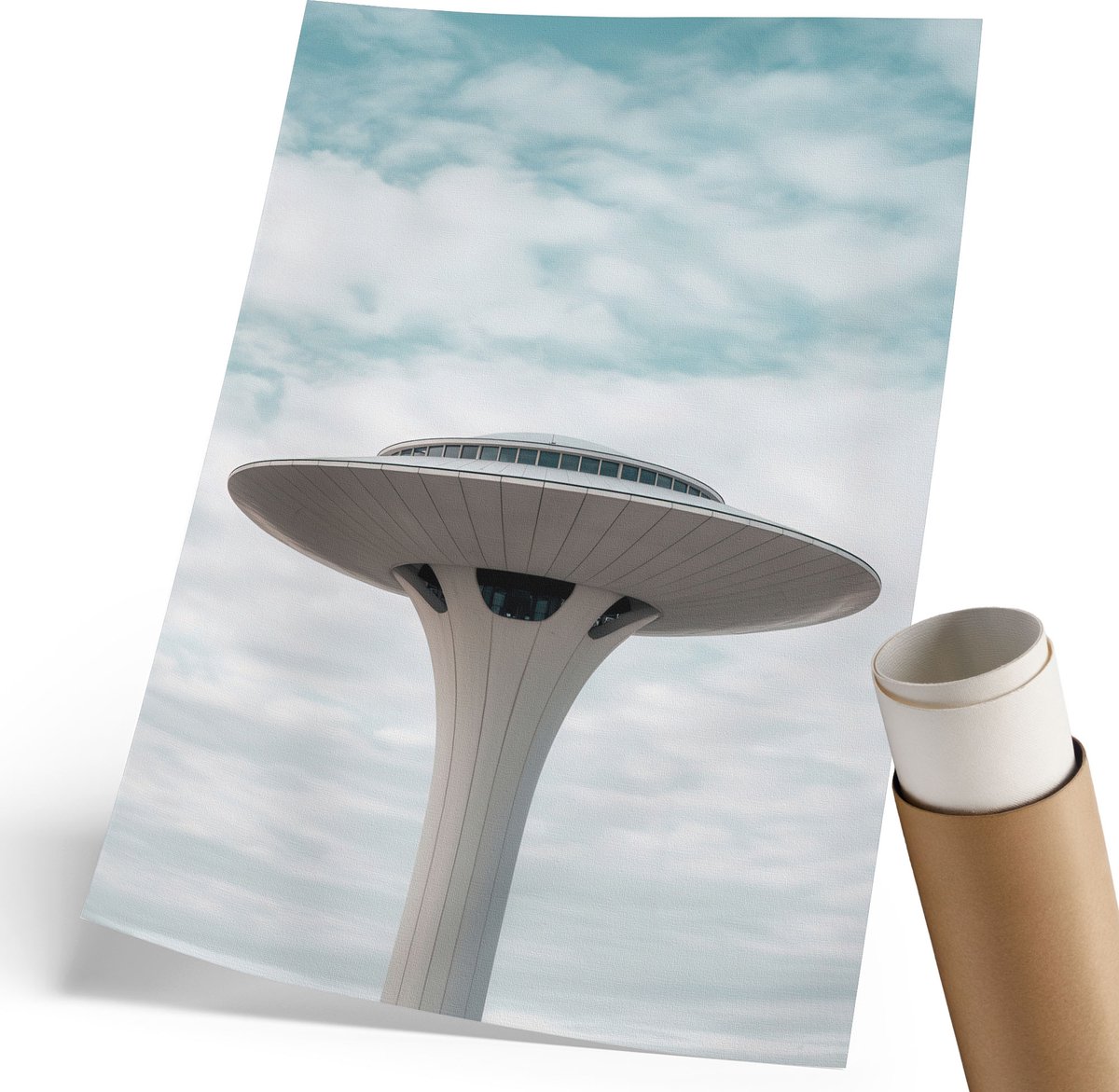 Coloray Canvas Poster Polycanvas - Moderne Architectuur, Fotografie - 210 x 297 mm - Wit Decoratie - Rechthoek - Wandkunst - Woonkamer, Slaapkamer, Kantoor - Modern
