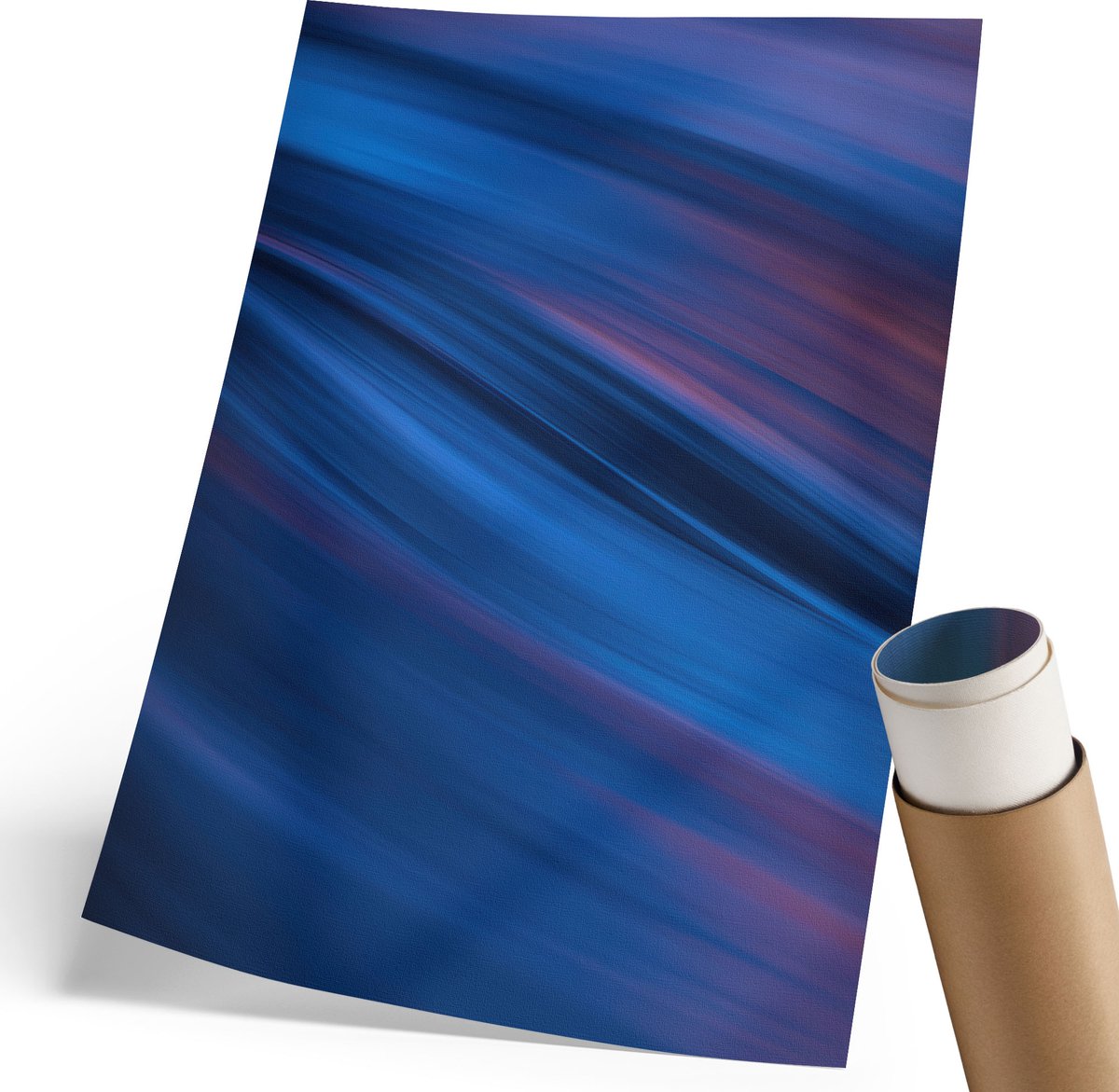 Coloray Polycanvas Poster - Kleurrijke Golven, Schilderen - 210 x 297 mm - Blauw Design - Rechthoek - Muurdecoratie - Woonkamer, Slaapkamer, Kantoor - Modern