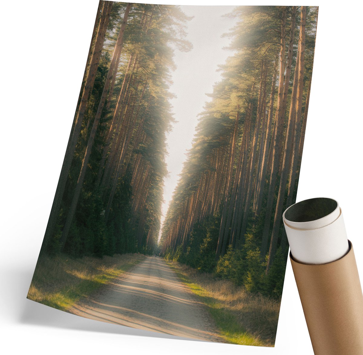 Coloray Polycanvas Wandposter - Brandende Struik, Beige - 210 x 297 mm - Groen Poster - Rechthoek - Interieurdecoratie - Kantoor - Klassiek