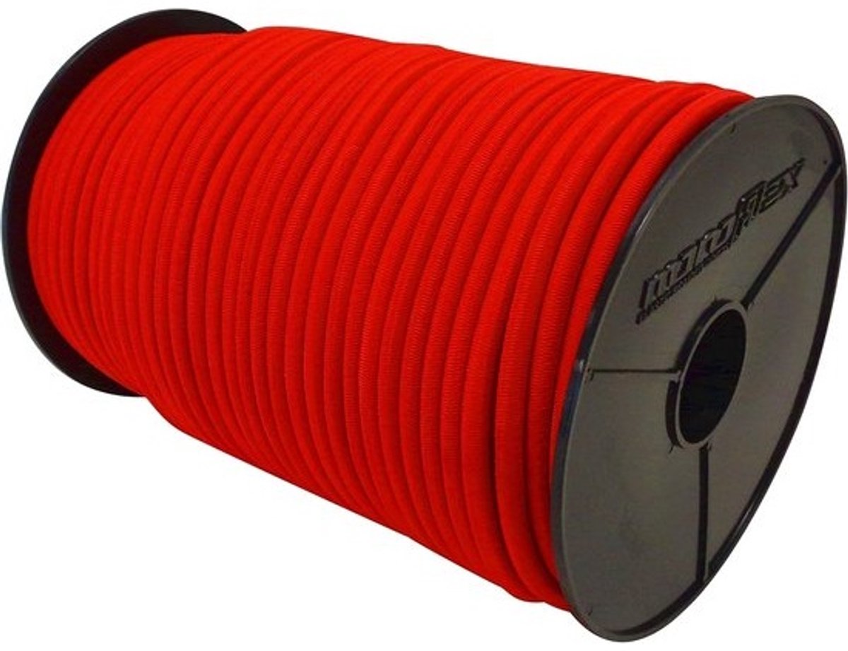Rubberen Touw - Expander Koord - Vastzetten Lading - Hoge Elasticiteit - 4 mm x 50 m - Rood