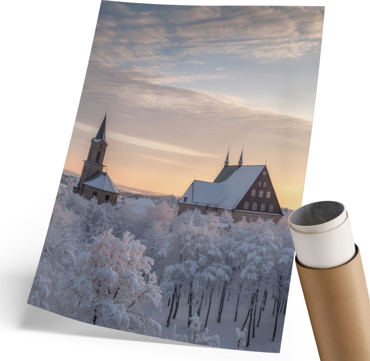 Wallfluent Canvas Poster Polycanvas - Stedelijke Magie, Blauw - 297 x 420 mm - Blauw Decoratie - Rechthoek - Decoratieve poster - Kantoor - Klassiek