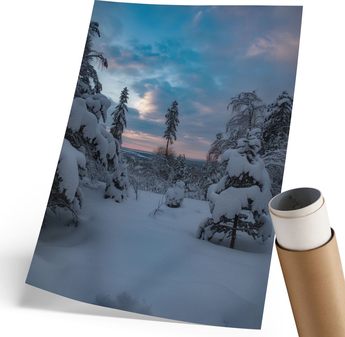 Wallfluent Polycanvas Poster - Zeeavontuur, Oranje - 297 x 420 mm - Beige Design - Rechthoek - Muurdecoratie - Woonkamer - Minimalist