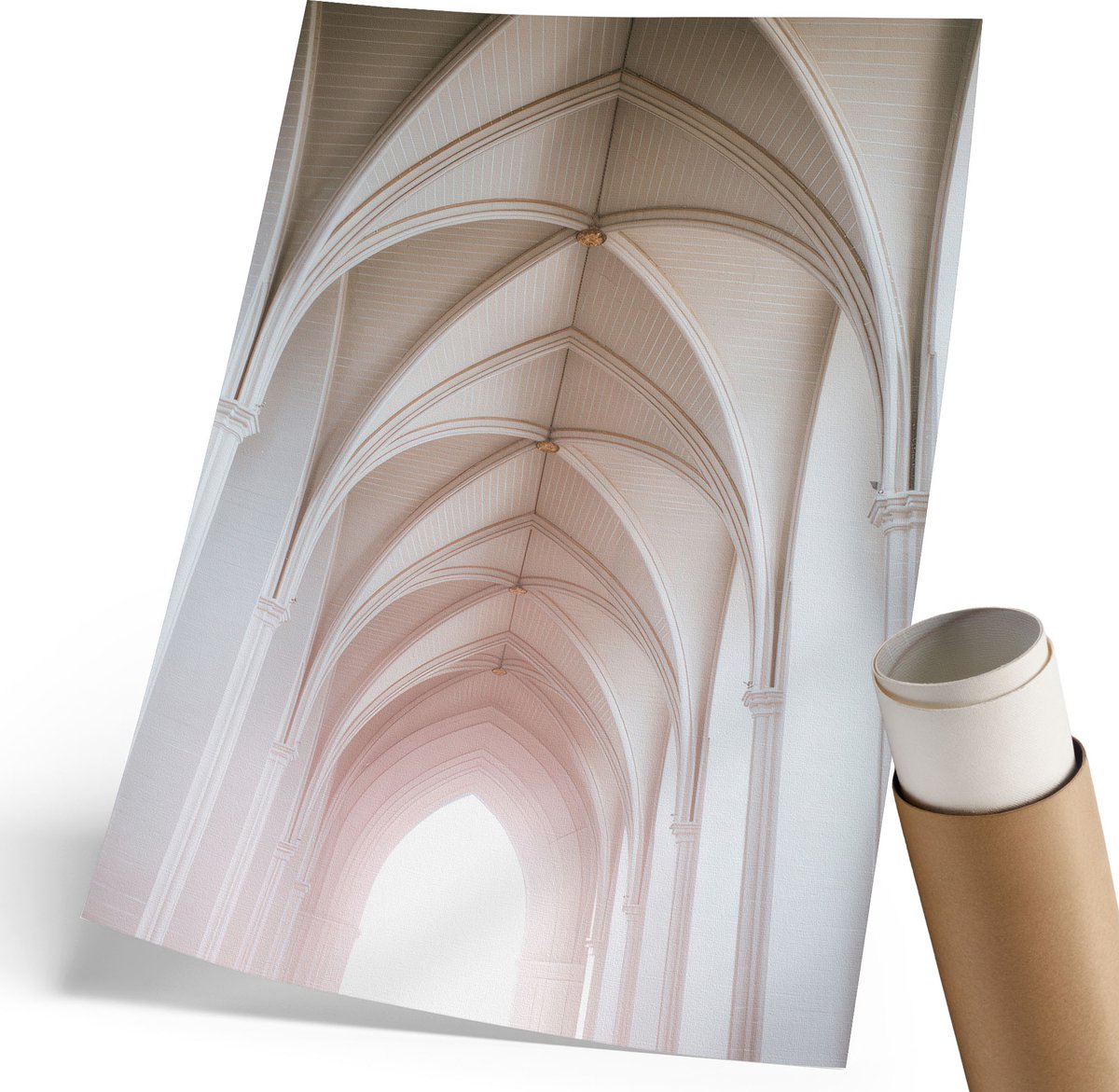 Wallfluent Polycanvas Wandposter - Melk En Koffie, Fotografie - 297 x 420 mm - Wit Wandposter - Rechthoek - Wandkunstwerk - Woonkamer, Slaapkamer, Kantoor - Minimalist