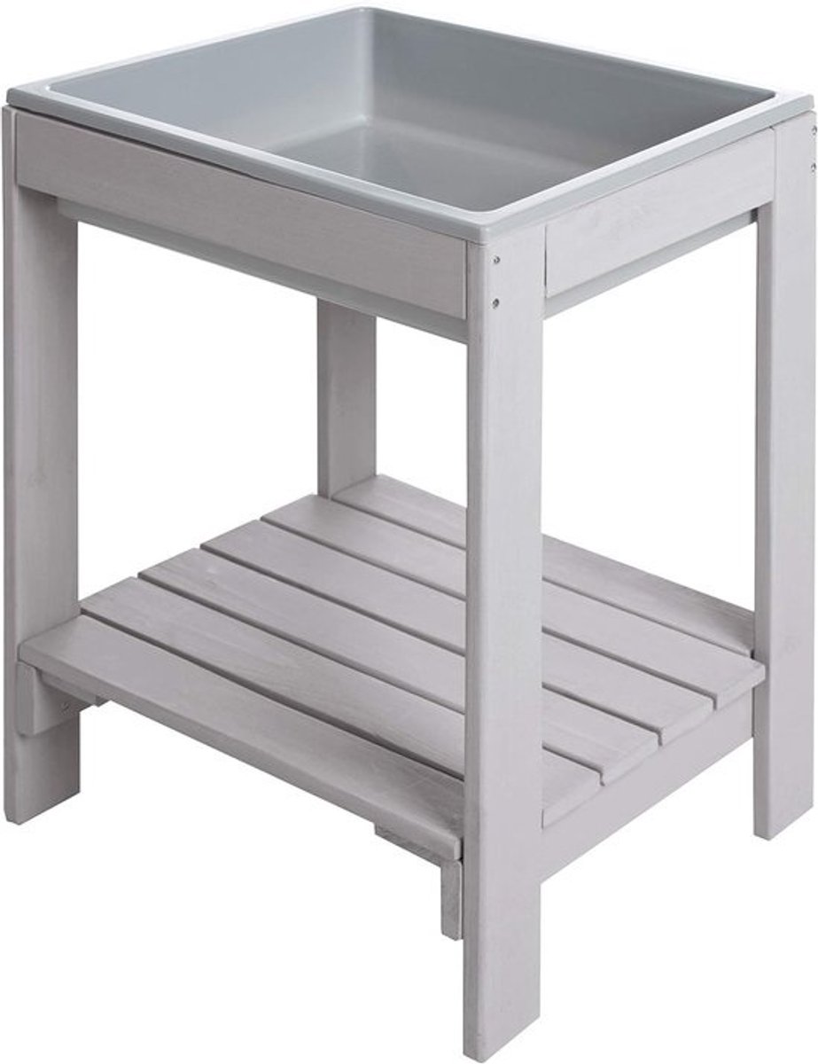 Kinder Speeltafel - Zand Water Tafel - Buiten Spelen - Weerbestendig Massief Hout - 50x38x32 cm - Grijs