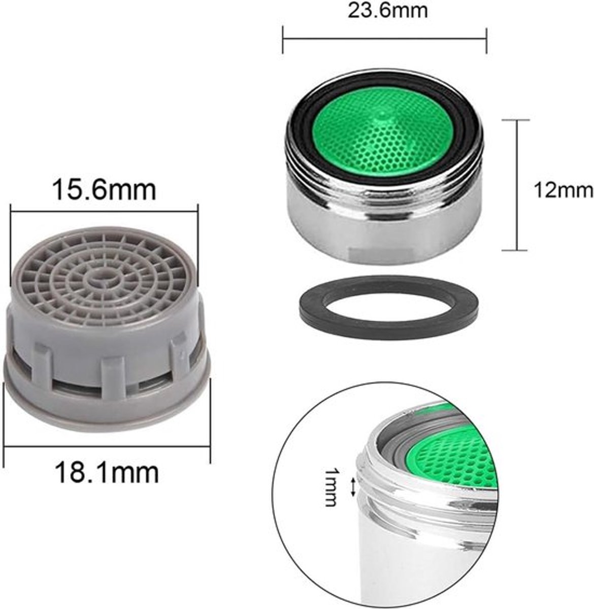 Beluchter kraan filter 4 stuks voor keuken en badkamer - Buitendraad M24